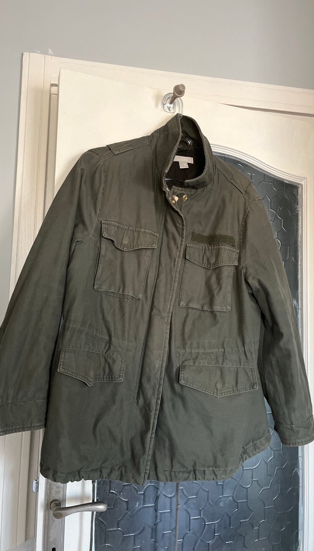 Düğmeli haki Midi Kadın Ceket - Görsel 2