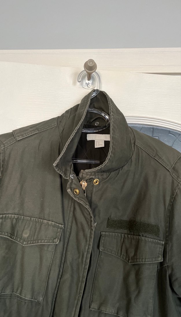 Düğmeli haki Midi Kadın Ceket - Görsel 3