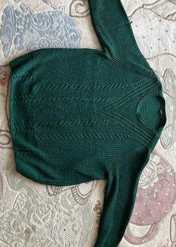 Kadın Örgü Yeşil Bohem Kazak - Görsel 2