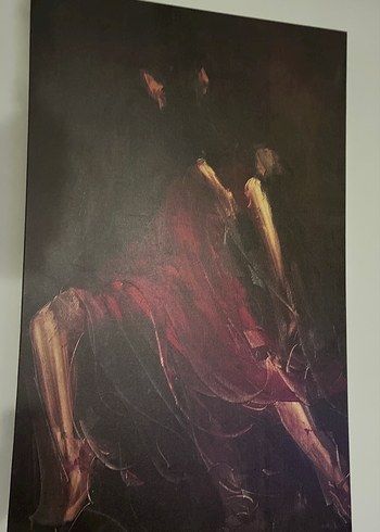 Koyu Kırmızı Tonlarda Soyut Tablo - Görsel 2