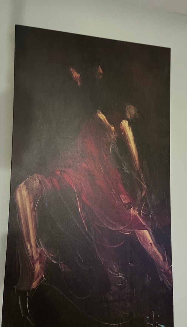 Koyu Kırmızı Tonlarda Soyut Tablo - Görsel 2