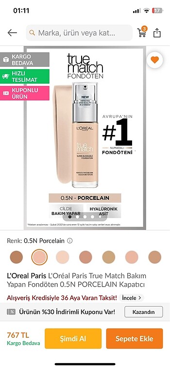 L'Oréal Paris L?Oréal Paris true match Fondöten