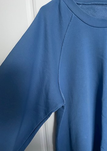 Kadın Mavi Oversize Sweatshirt - Görsel 2