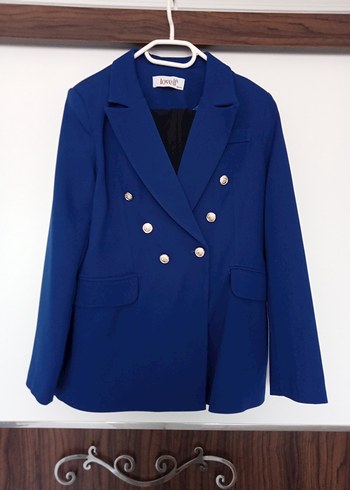 Düğmeli Lacivert Kadın Blazer Ceket