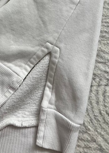 Beyaz Baskılı Rahat Kesim Sweatshirt - Görsel 2