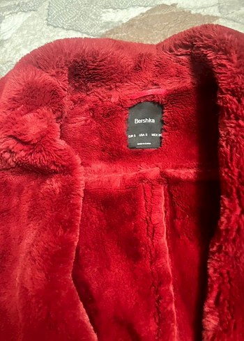 Bershka Kırmızı Deri Biker Ceket - Görsel 4