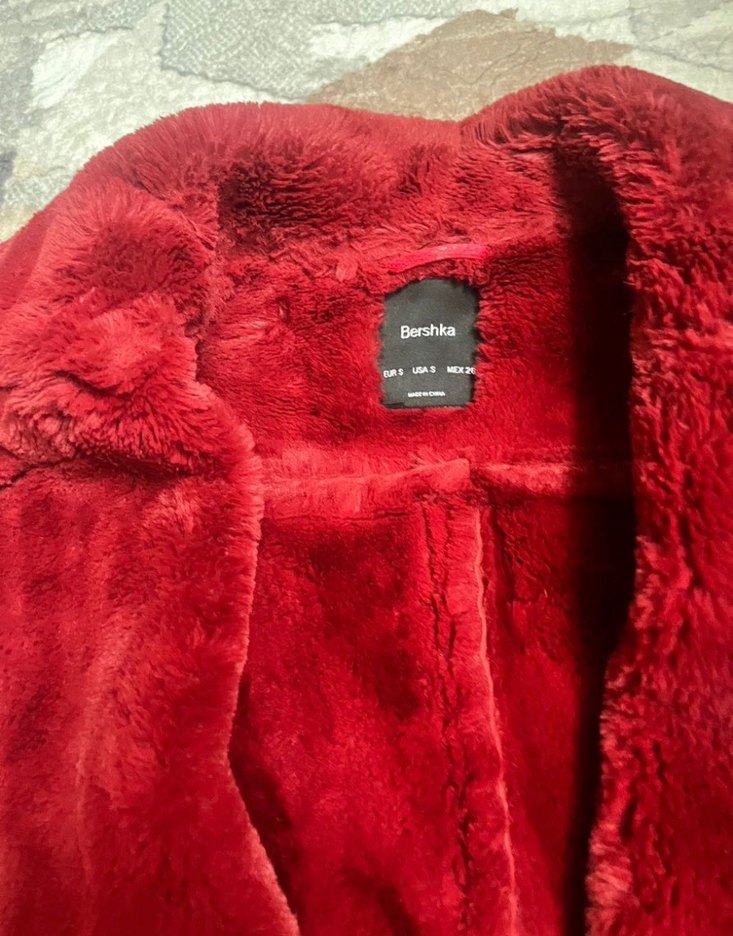 Bershka Kırmızı Deri Biker Ceket - Görsel 4