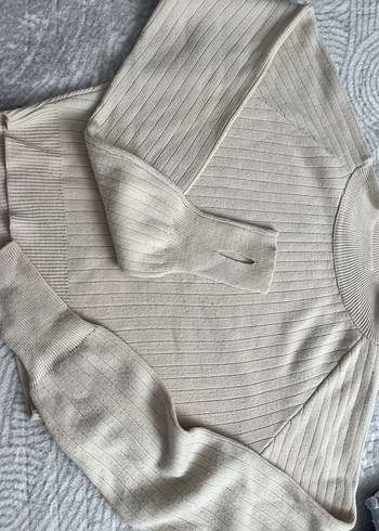 Bej Balıkçı Yaka Kadın Triko Kazak - Görsel 2