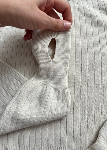 Bej Balıkçı Yaka Kadın Triko Kazak - Görsel 4