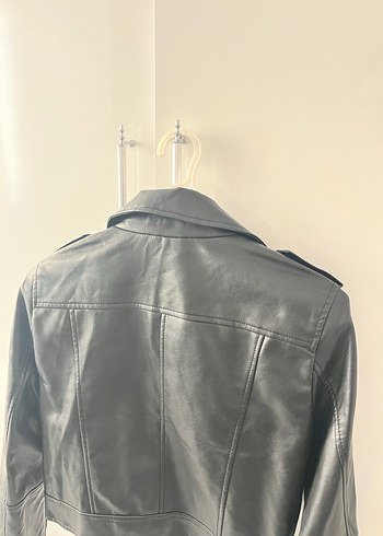 Siyah Deri Biker Ceket - Görsel 6