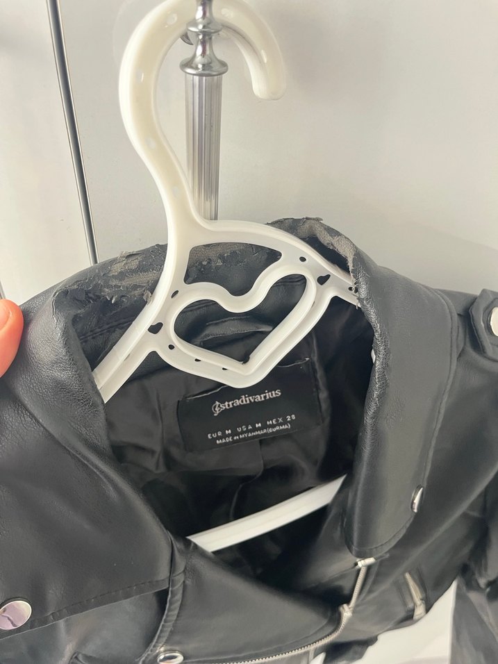 Siyah Deri Biker Ceket - Görsel 4