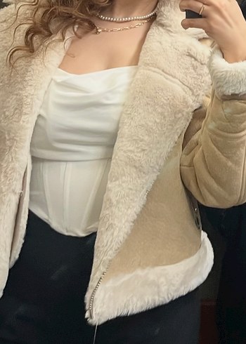 Pull and Bear  Kürklü Kadın Ceket - Görsel 6