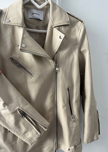 Stradivarius Uzun Deri Ceket - Görsel 3