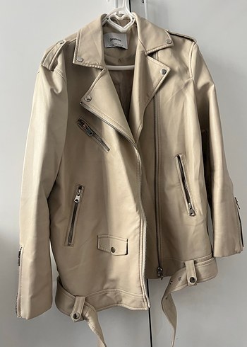 Stradivarius Uzun Deri Ceket - Görsel 2