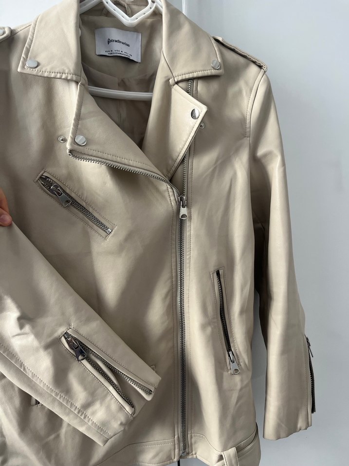 Stradivarius Uzun Deri Ceket - Görsel 3