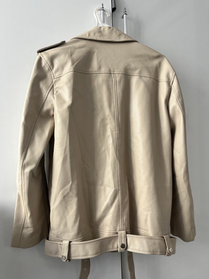 Stradivarius Uzun Deri Ceket - Görsel 4