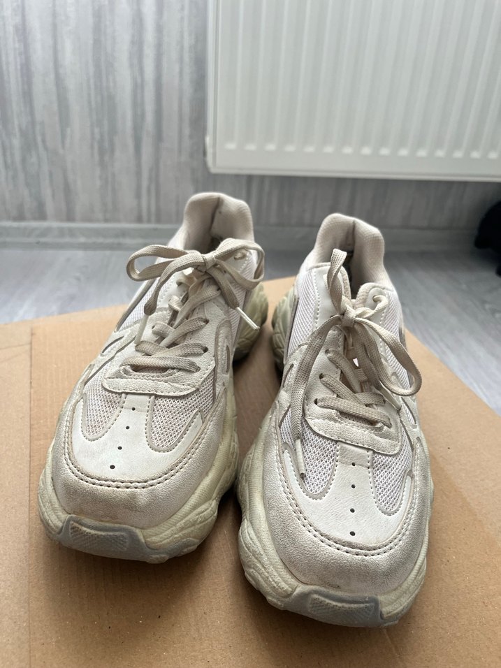 Beyaz Bağcıklı Kadın Platform Spor Ayakkabı - Görsel 2