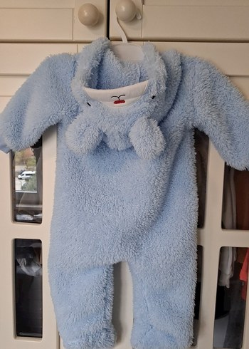 Mavi Erkek Bebek Triko Tulum 3-6 ay uyumlu - Görsel 3