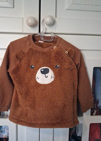 Kahverengi Erkek Çocuk Peluş Sweatshirt - Görsel 2