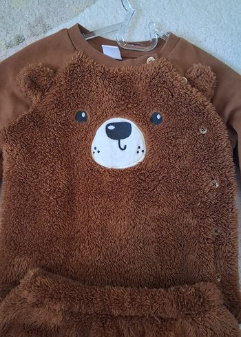 Kahverengi Erkek Çocuk Peluş Sweatshirt - Görsel 4
