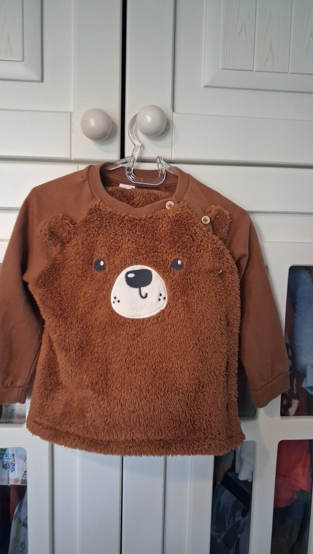 Kahverengi Erkek Çocuk Peluş Sweatshirt - Görsel 2