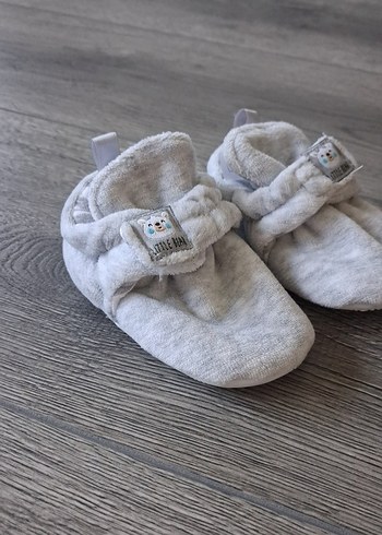 Erkek Çocuk Gri Örgü Sıcak Terlik - Görsel 2