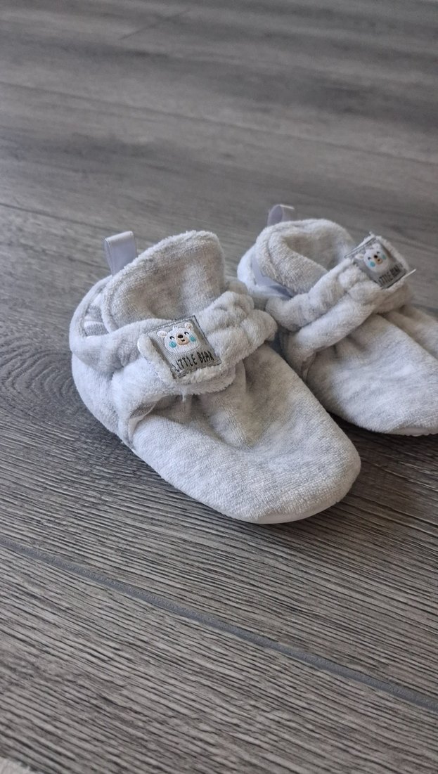 Erkek Çocuk Gri Örgü Sıcak Terlik - Görsel 2