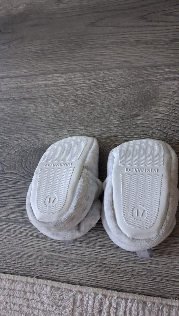 Erkek Çocuk Gri Örgü Sıcak Terlik - Görsel 3