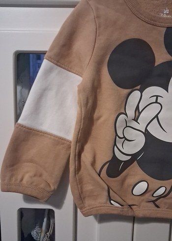 Çocuk Kahverengi Mickey Baskılı Sweatshirt - Görsel 3