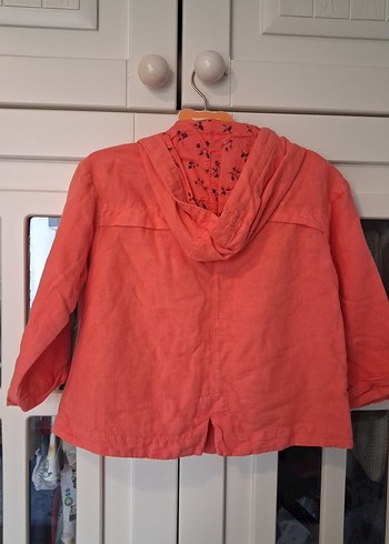 Turuncu Kız Çocuk Keten Ceket - Görsel 6