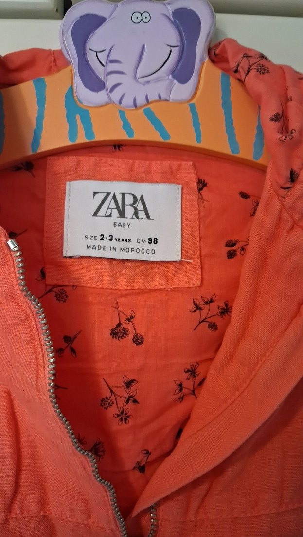 Turuncu Kız Çocuk Keten Ceket - Görsel 2