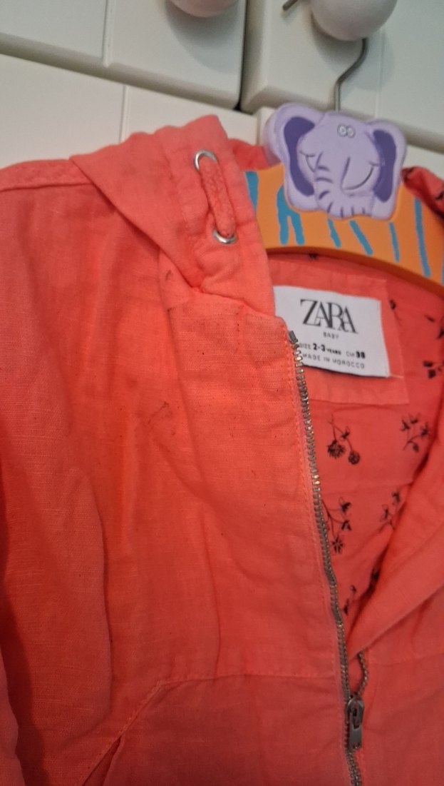 Turuncu Kız Çocuk Keten Ceket - Görsel 3