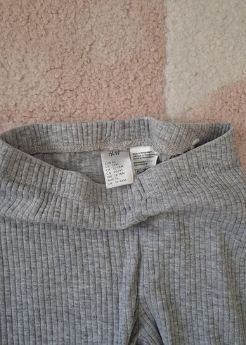 Kız Çocuk Fitilli Gri Triko Tayt - Görsel 3