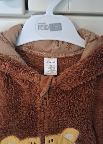 Kahverengi Kapüşonlu Erkek Çocuk Peluş Ceket - Görsel 2