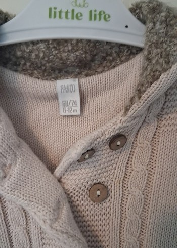 Bej Uzun Kollu Örgü Kız Hırka - Görsel 2