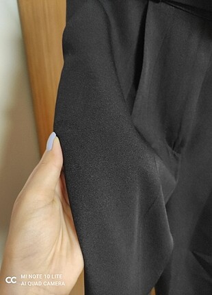 38 Beden Yüksek bel Kemerli siyah kumaş pantolon