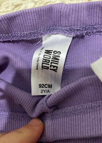 Mor Kız Çocuk Tayt Elastik Bel - Görsel 2