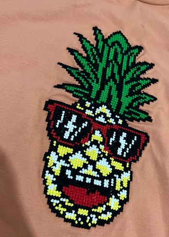 Kız Çocuk Kahverengi Kısa Kollu Baskılı Tişört - Görsel 2