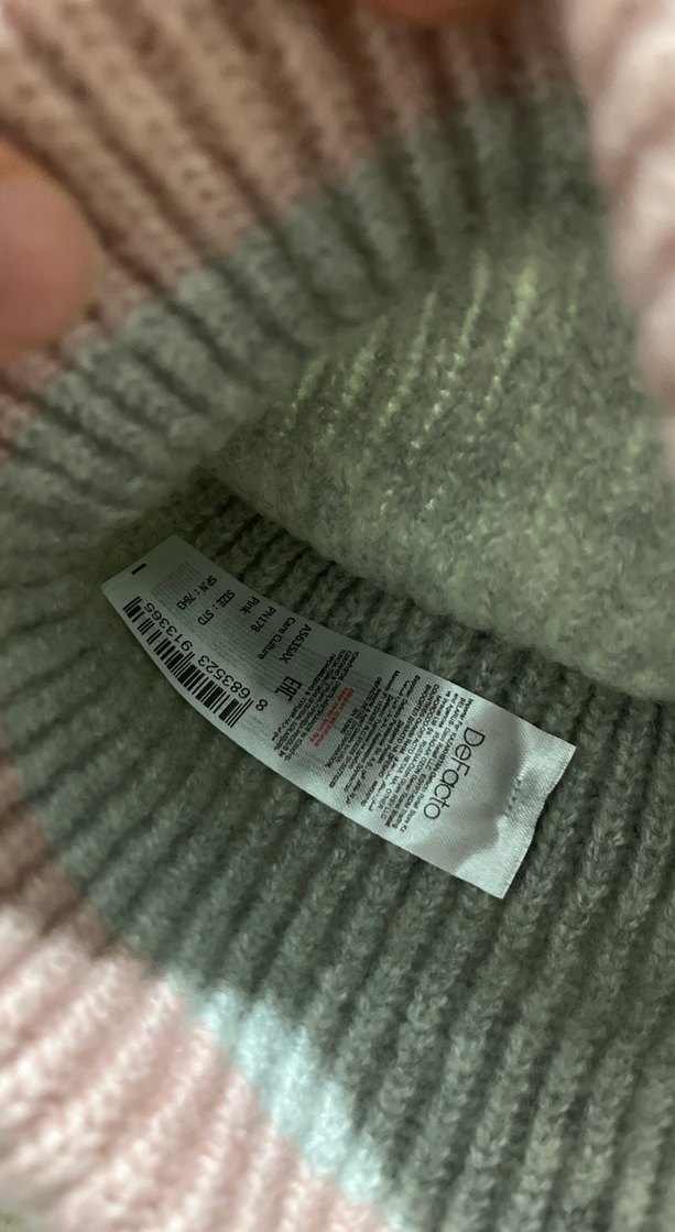 Gri Pembe Örgü Kadın Bere - Görsel 3