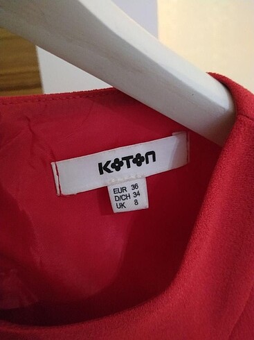 36 Beden kırmızı Renk Koton Elbise