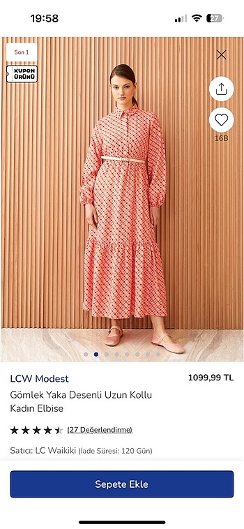 m Beden Lcw modest elbise