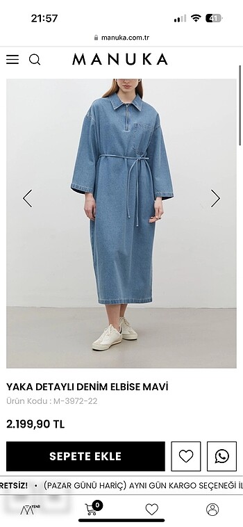 Manuka denim elbise