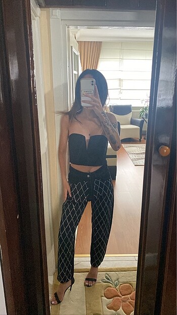 Taşlı Mom Jean