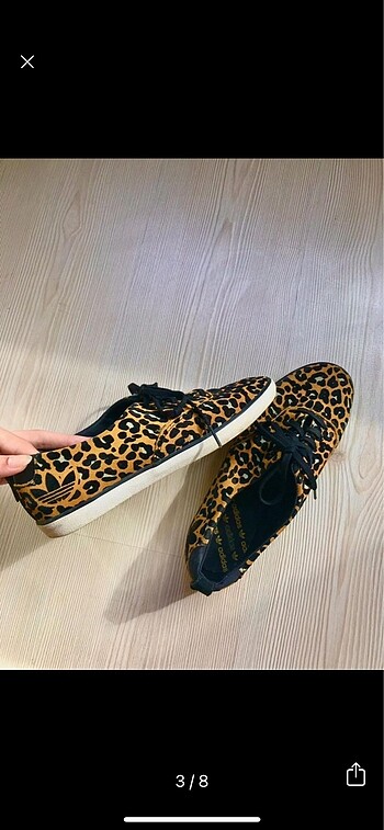 39 Beden adidas siyah leopar desenli ayakkabi orijinal