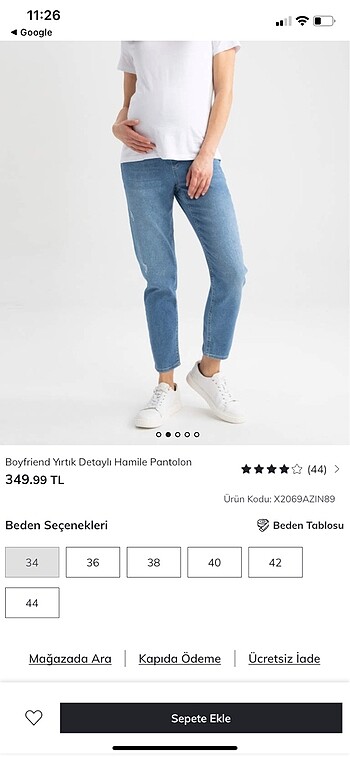 42 Beden Hamile pantolonu