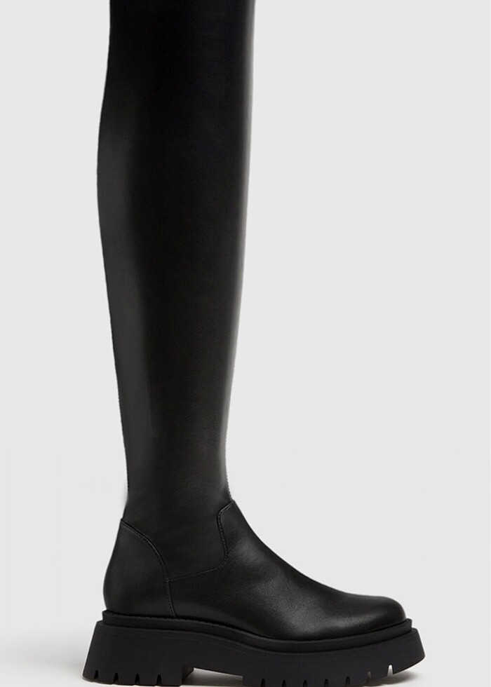 Stradivarius diz üstü çizme etiketli - Görsel 4