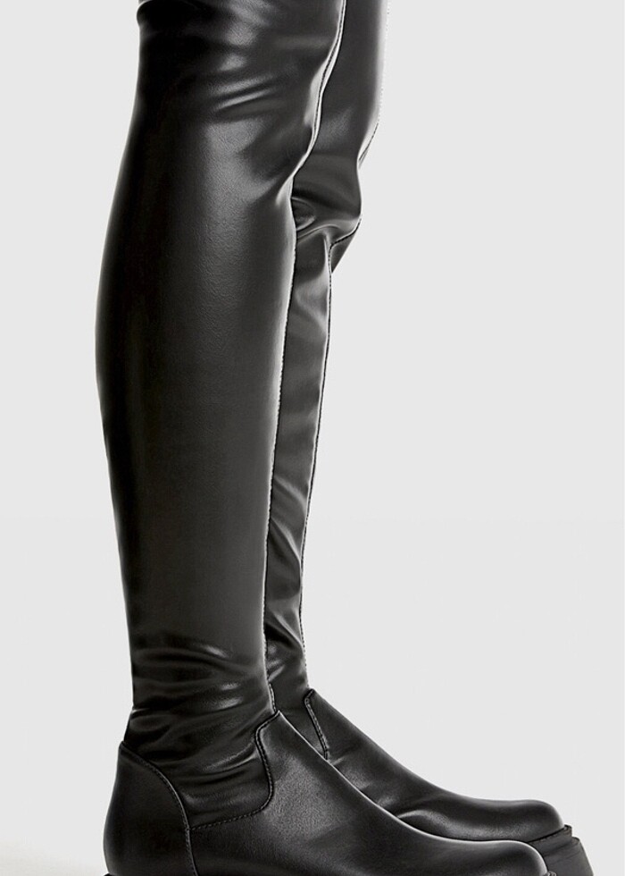 Stradivarius diz üstü çizme etiketli - Görsel 3