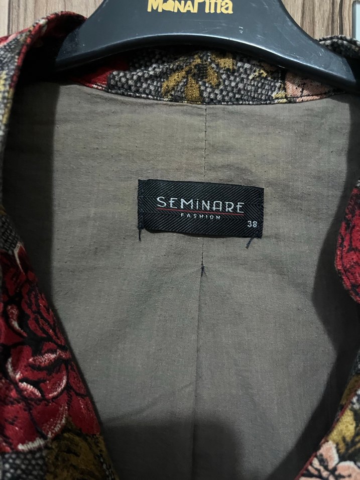 Çiçekli Vizon Düğmeli Kadın Ceket - Görsel 2