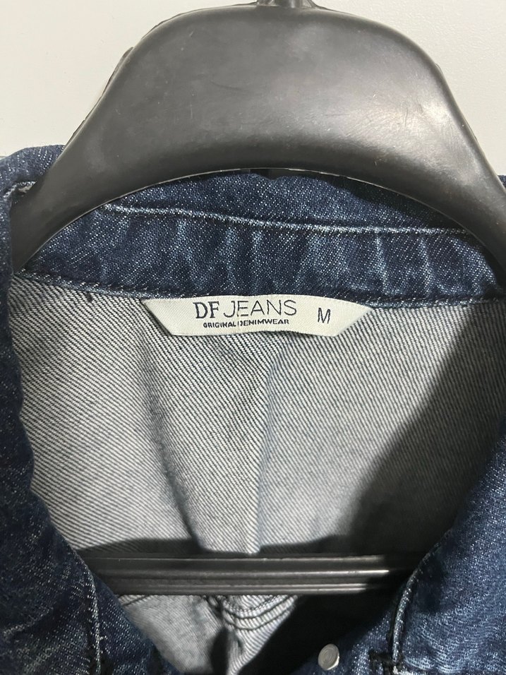 Kadın Siyah Mavi Düğmeli Denim Ceket - Görsel 2