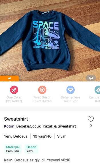 Sweatshirt eekek ve kız için